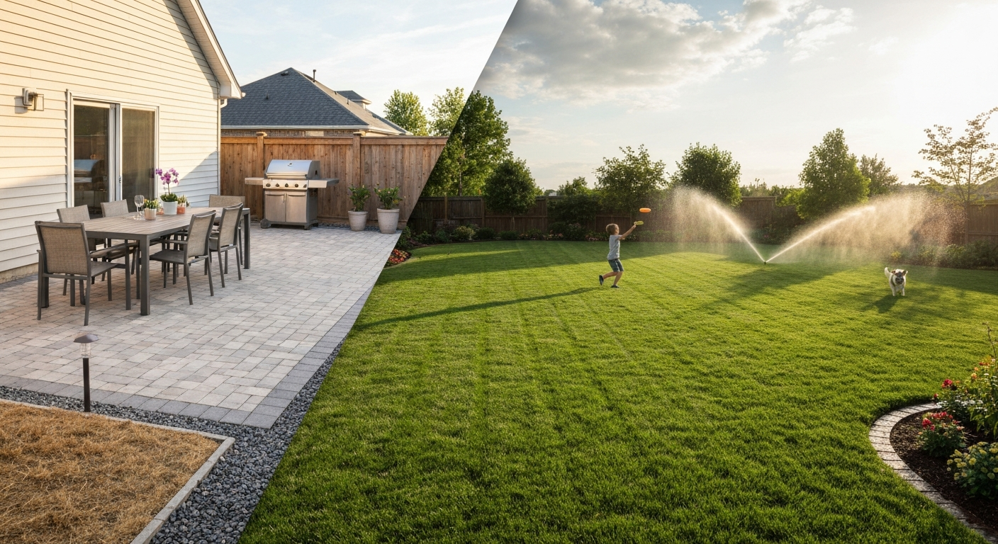 Patio vs Grass: Choosing Between Hardscape and Lawn Areas
