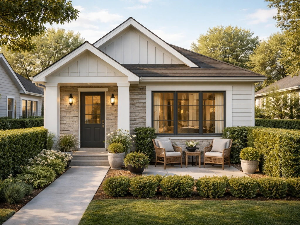 Detached patio home exterior with a private patio in a quiet planned community